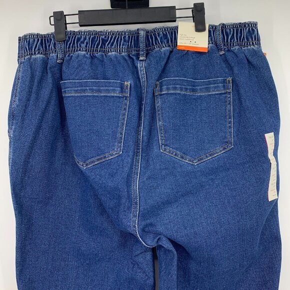 Knox Rose Jeans High Rise Straight Leg Elastic Waist Denim NWT - Picture 8 of 12